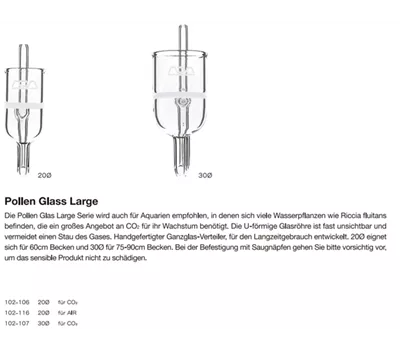 ADA CO2 Pollen Glass L 30 mm  ADA CO2 Pollen Glass L 30 mm
