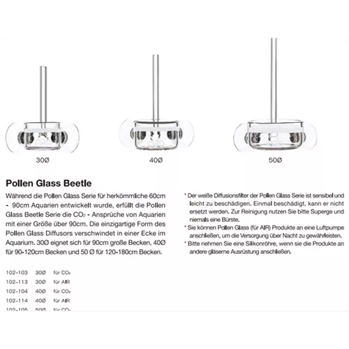ADA CO2 Pollen Glass Beetle, Diffusor 40 mm