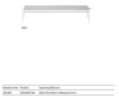 ADA AQUASKY 361 für 36 cm Aquarien